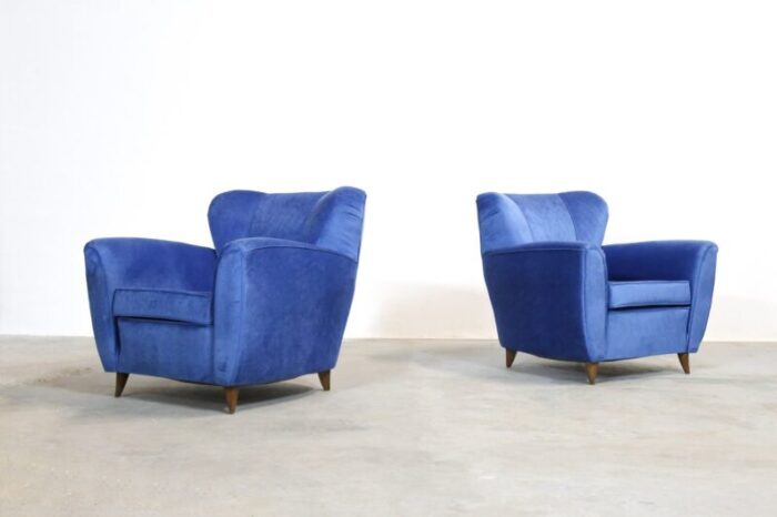 vintage italian blue armchairs 1960s set of 2 1