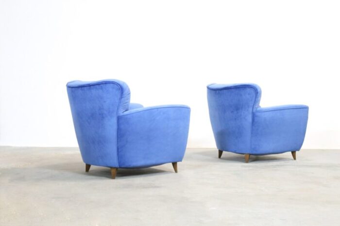 vintage italian blue armchairs 1960s set of 2 11