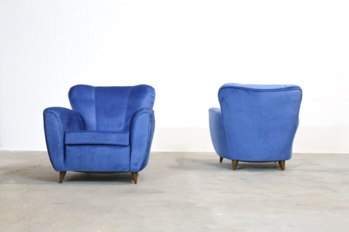 vintage italian blue armchairs 1960s set of 2 9