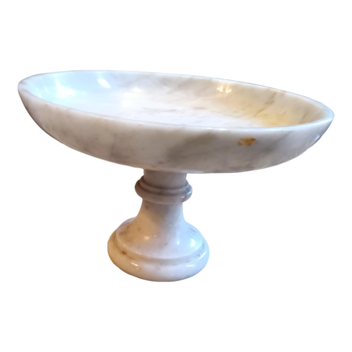 vintage italian marble compote pedestal bowl 1702