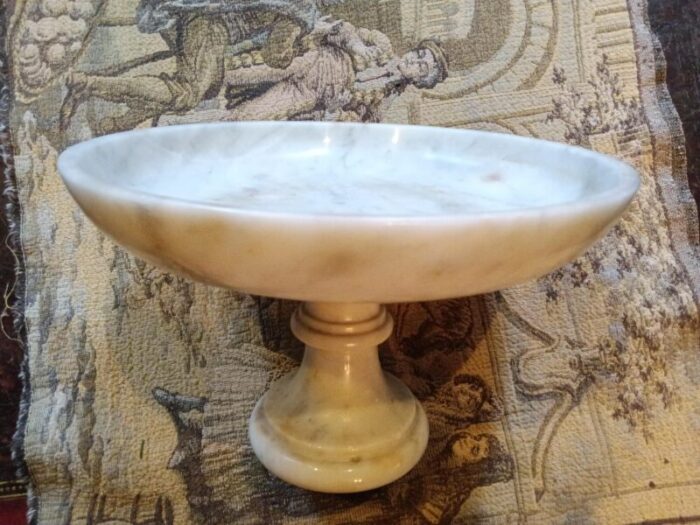 vintage italian marble compote pedestal bowl 5589