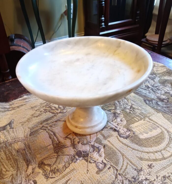 vintage italian marble compote pedestal bowl 8372