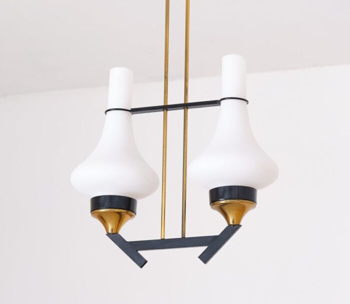 vintage italian pendant lamp in brass 1950s 5