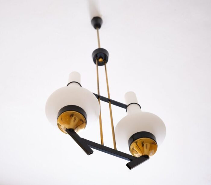 vintage italian pendant lamp in brass 1950s 6