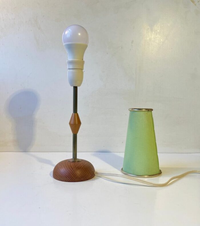 vintage italian table lamp with light green shade 1960s 6