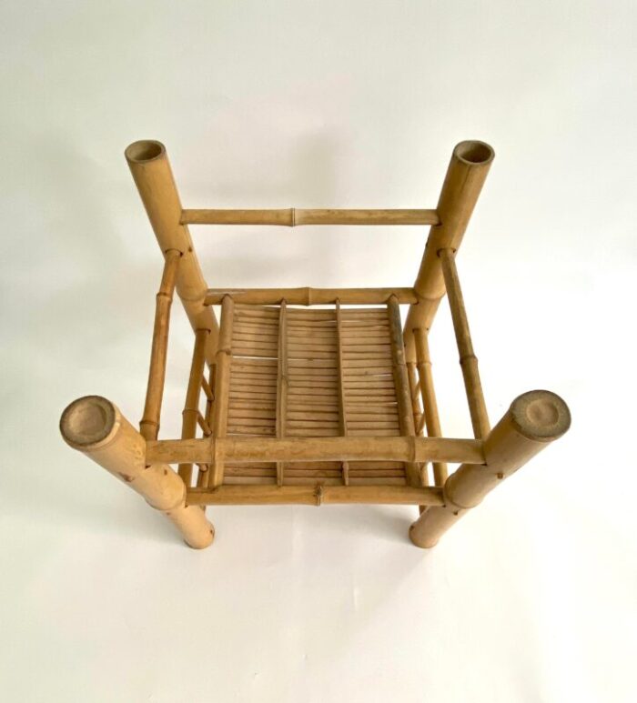 vintage japanese bamboo low chair 0731