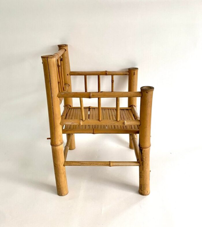 vintage japanese bamboo low chair 3579