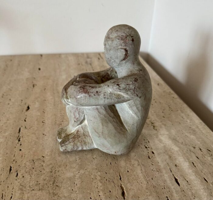 vintage john bloom seated man sculpture signed 4779