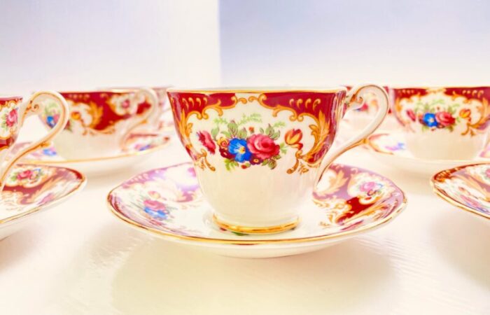 vintage lady fayre royal standard fine bone china cup and saucer set made in england 18 pieces 6337