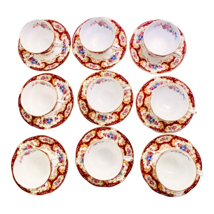 vintage lady fayre royal standard fine bone china cup and saucer set made in england 18 pieces 6770