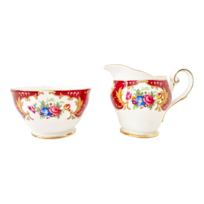 vintage lady fayre royal standard fine bone china open sugar bowl and mini creamer set made in england 2 pieces 4570