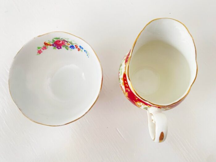 vintage lady fayre royal standard fine bone china open sugar bowl and mini creamer set made in england 2 pieces 8525