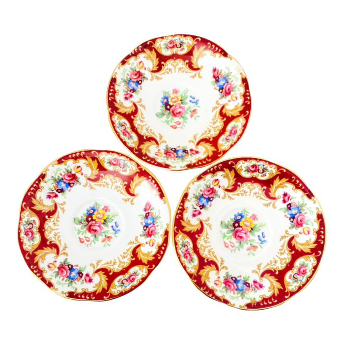 vintage lady fayre royal standard fine bone china saucers made in england set of 3 7761