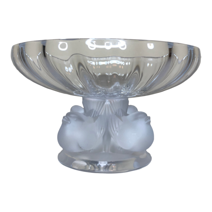 vintage lalique nogent compote footed sparrows bowl 1610