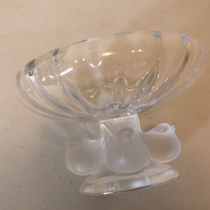 vintage lalique nogent compote footed sparrows bowl 1625