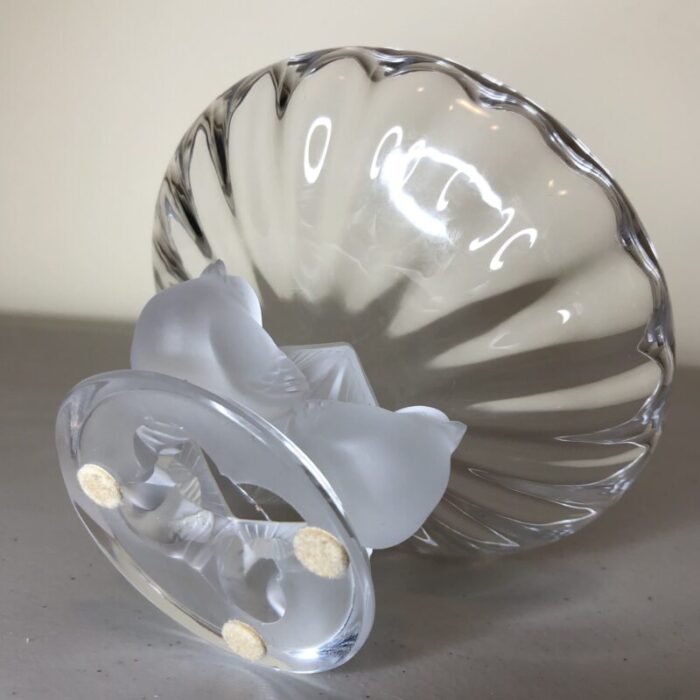 vintage lalique nogent compote footed sparrows bowl 4095