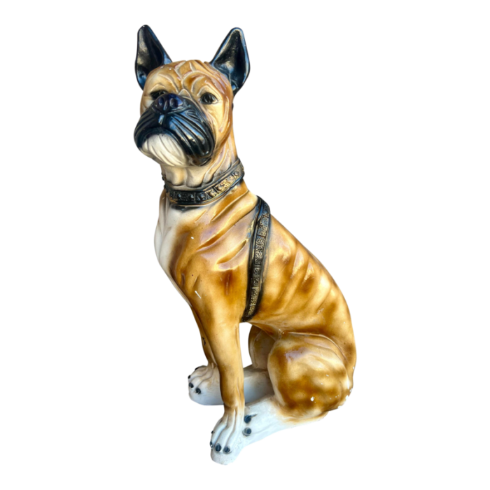 vintage life size boxer dog statue figurine 1414