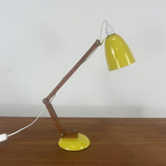 vintage maclamp in yellow with wooden arms 1960s 2