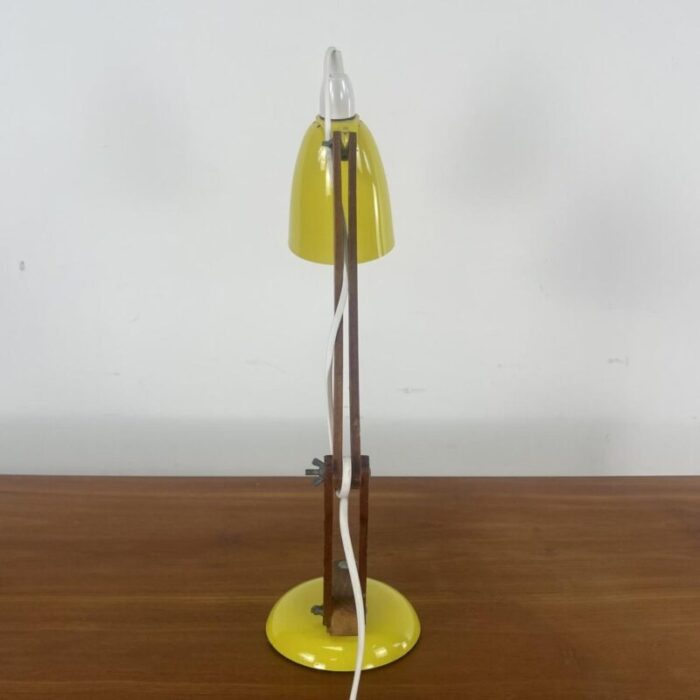 vintage maclamp in yellow with wooden arms 1960s 5