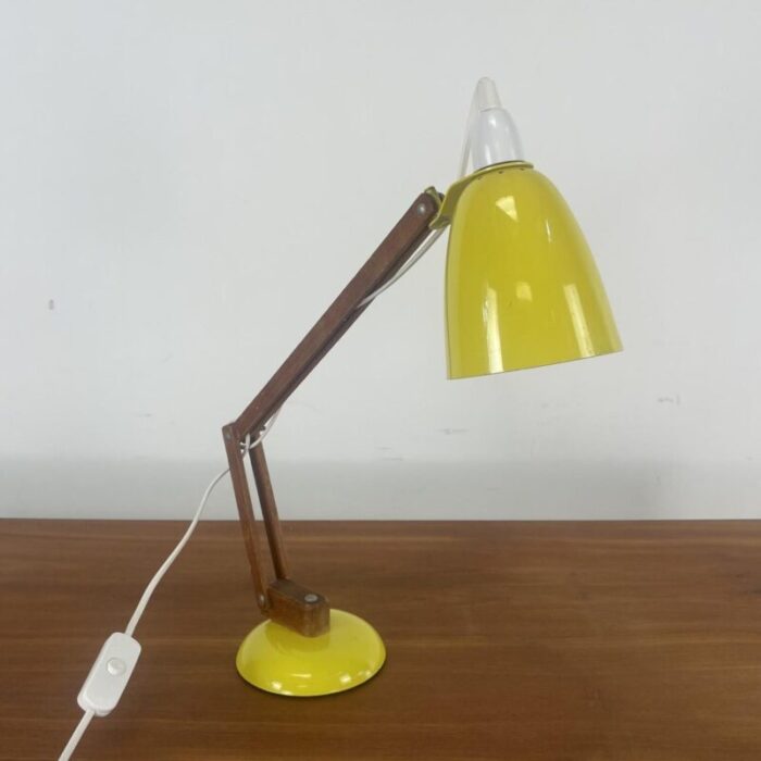 vintage maclamp in yellow with wooden arms 1960s 6