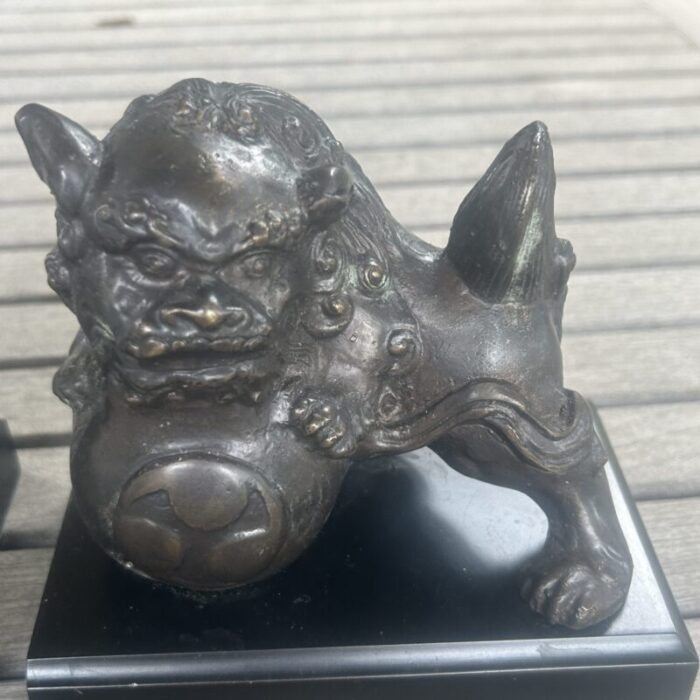 vintage metal foo dogs bookends set of 2 4284