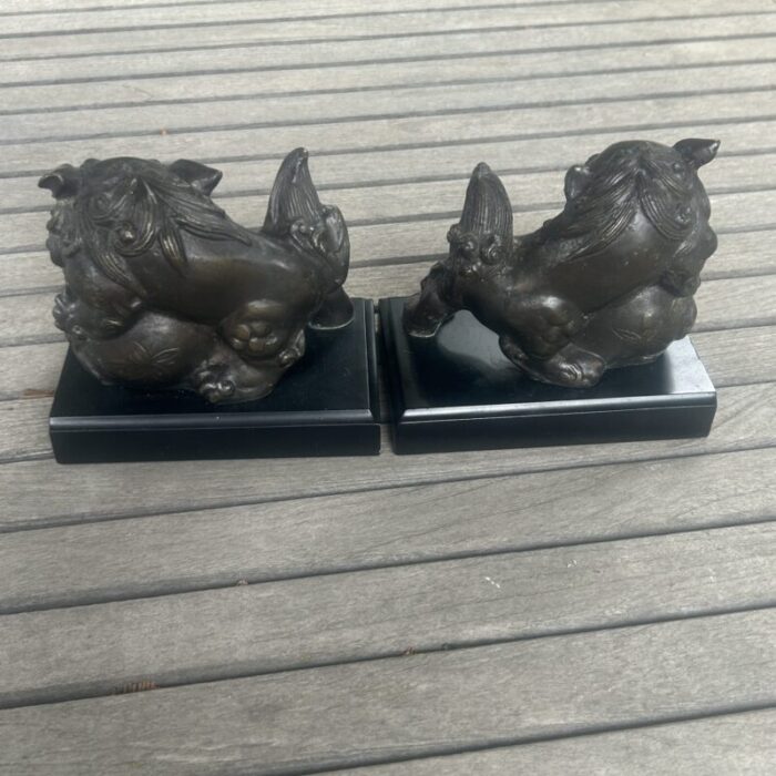 vintage metal foo dogs bookends set of 2 5835