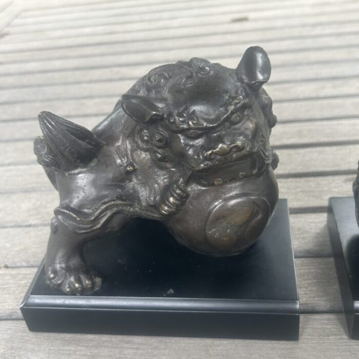 vintage metal foo dogs bookends set of 2 7969