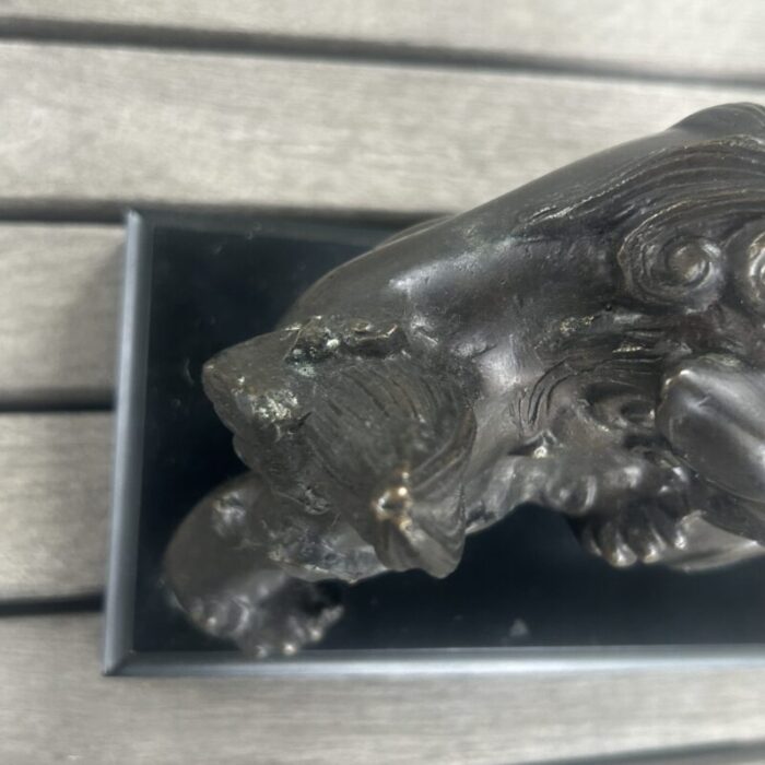 vintage metal foo dogs bookends set of 2 8713