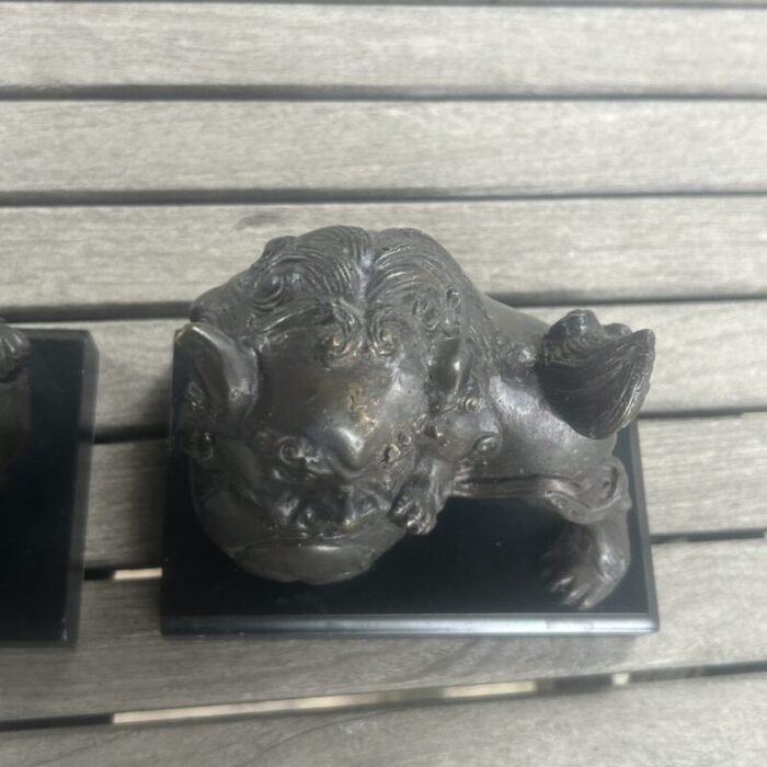 vintage metal foo dogs bookends set of 2 9926