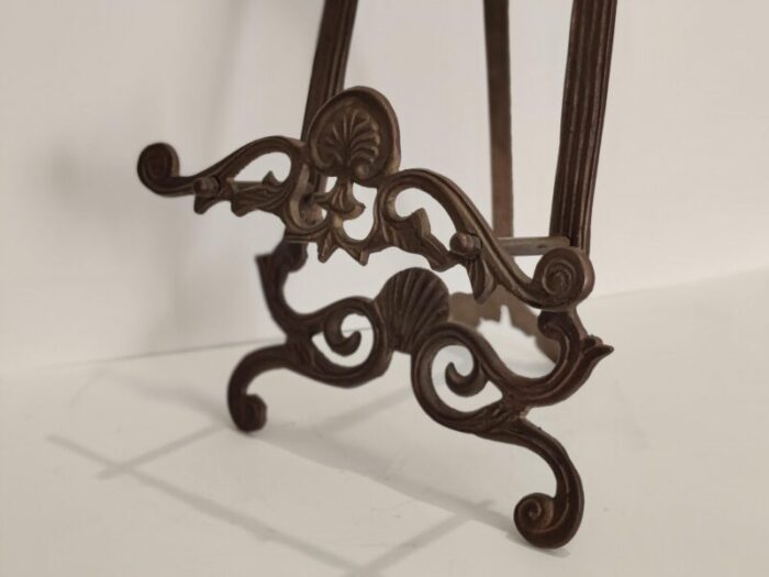 vintage ornate iron easel display stand 0690