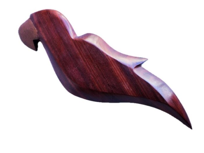 vintage parrot shaped snack bowl in cocobolo wood 3011