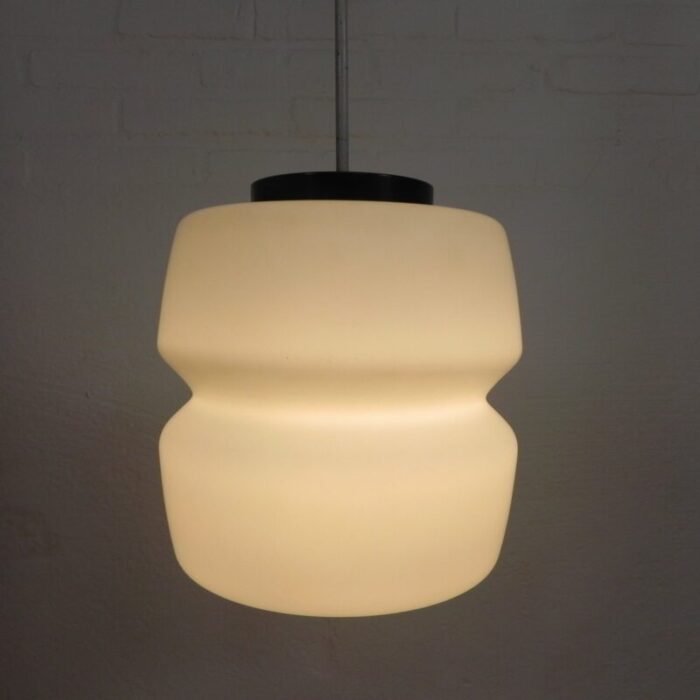 vintage pendant lamp with opaline glass ball 1960s 12