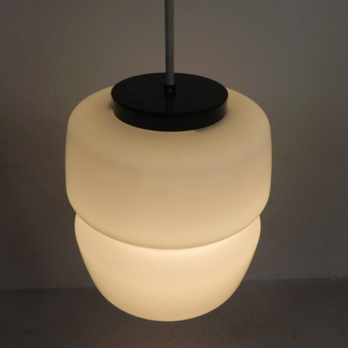 vintage pendant lamp with opaline glass ball 1960s 2