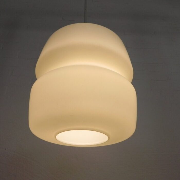 vintage pendant lamp with opaline glass ball 1960s 3