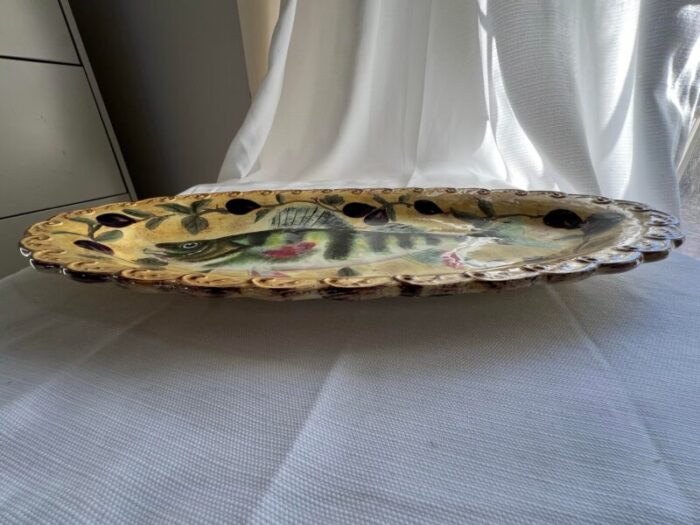 vintage raymond waites pompeii coastal italian inspired oval fish and figs platter 3136