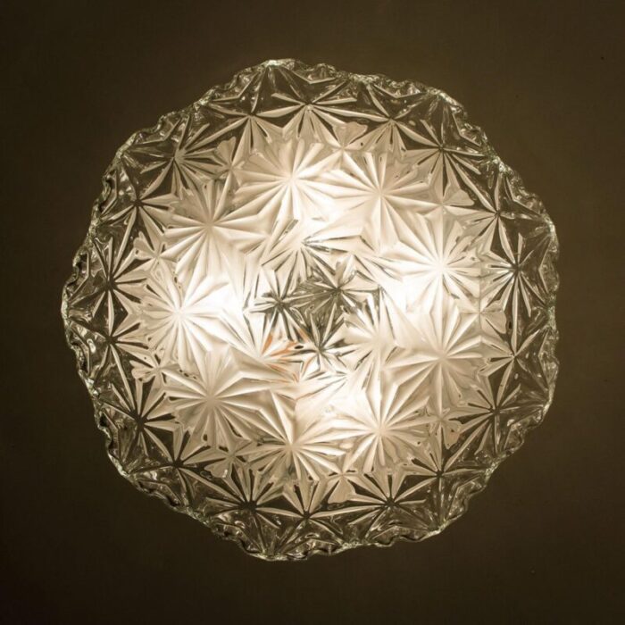 vintage round glass wall light in the style of helena tynell 1960 11