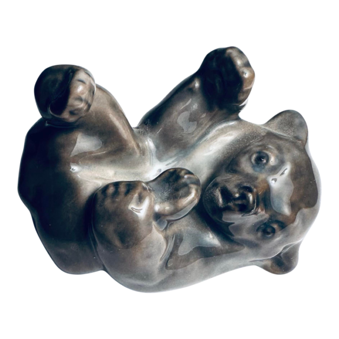 vintage royal copenhagen bear cub figurine glazed 1124 0818