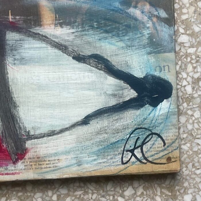 vintage russell christoffersen abstract on canvas signed 8307