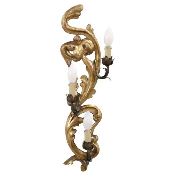 vintage sconce in giltwood 1930s 1