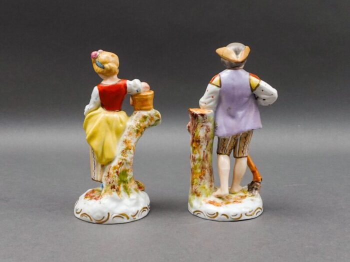 vintage sevres france antique porcelain hand painted farm lady and gentleman figurines a pair 2688