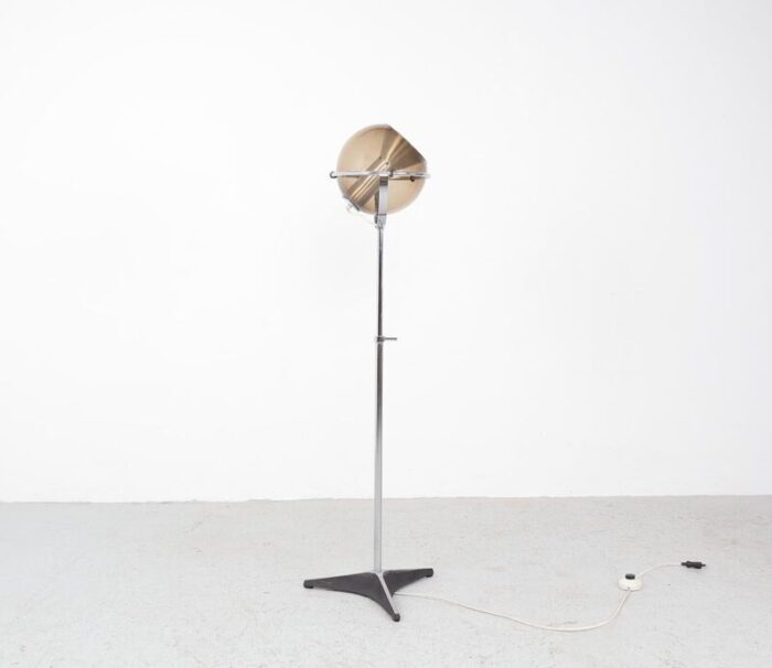 vintage smoked glass and metal floor lamp by franck ligtelijn for raak amsterdam 1960s 1