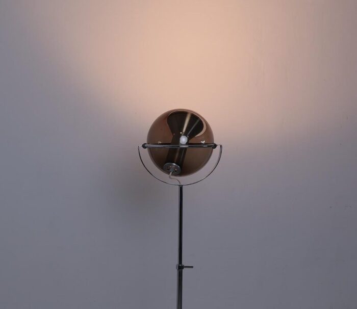 vintage smoked glass and metal floor lamp by franck ligtelijn for raak amsterdam 1960s 5