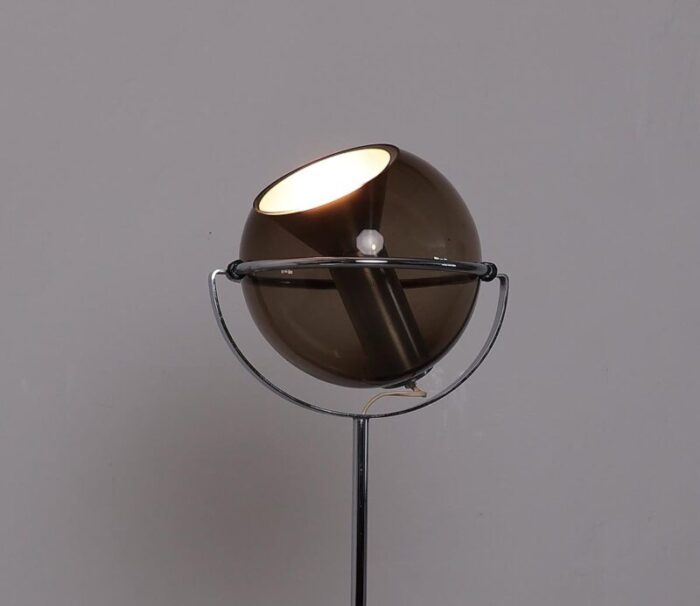 vintage smoked glass and metal floor lamp by franck ligtelijn for raak amsterdam 1960s 6