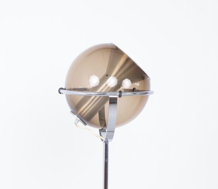 vintage smoked glass and metal floor lamp by franck ligtelijn for raak amsterdam 1960s 8