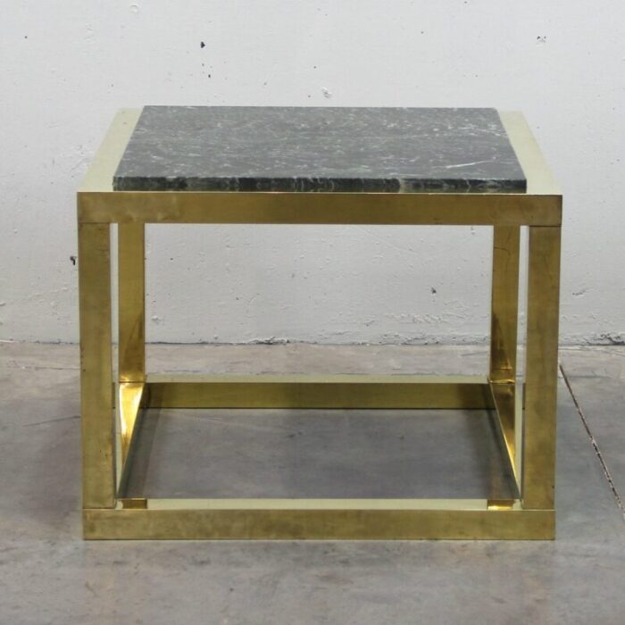 vintage spanish brass and green veined marble coffee table 4