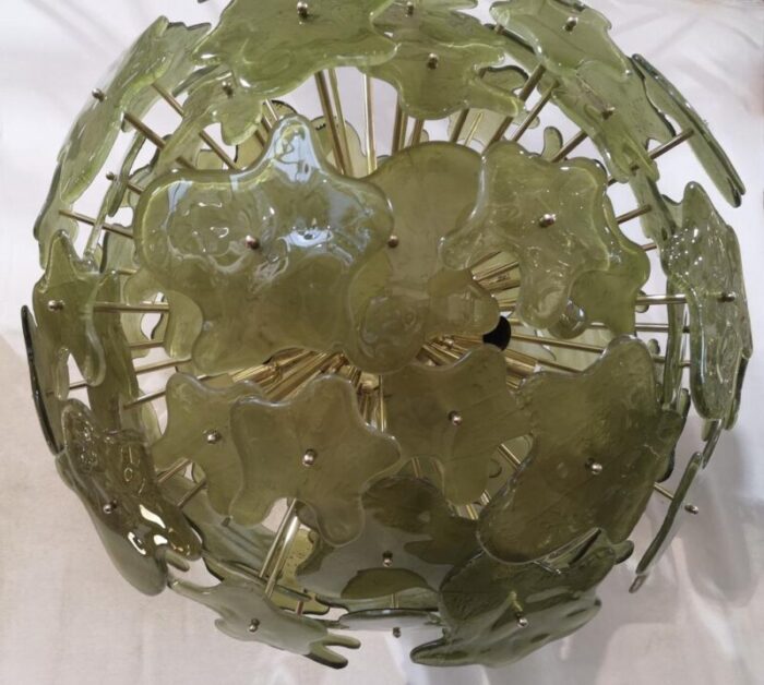 vintage sputnik green chandelier in murano art glass 2000 4183