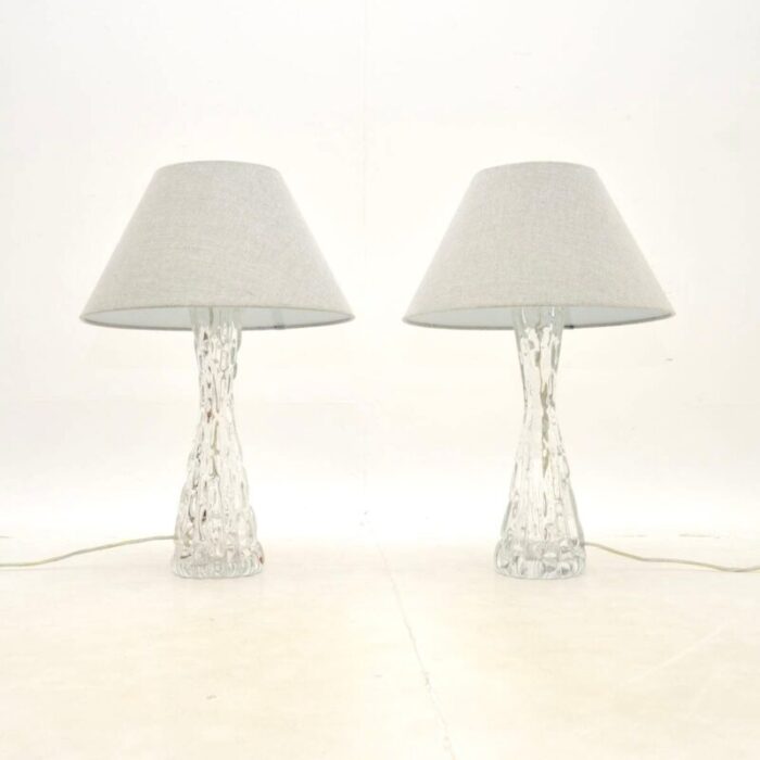 vintage swedish table lamps by carl fagerlund for orrefors 1960s set of 2 1