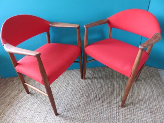 vintage teak armchairs by erik kirkegaard 1960 set of 2