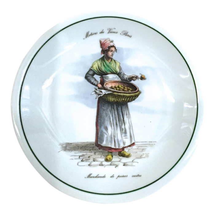 vintage trades of old paris plate pear vendor 2350