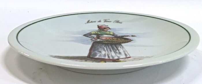 vintage trades of old paris plate pear vendor 9587